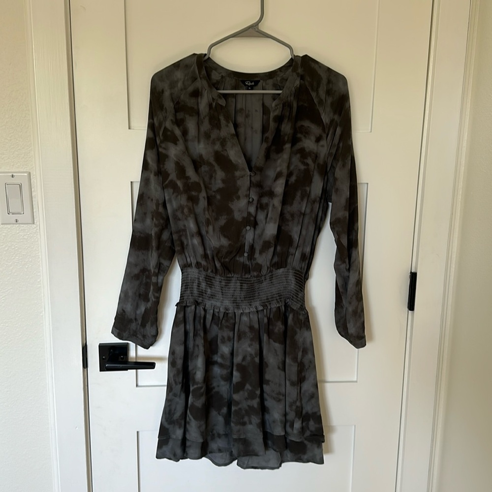 Rails long sleeve mini dress M black and gray